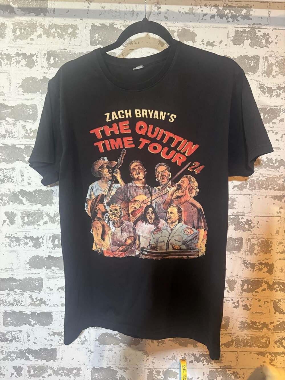 Zach Bryan The Quittin Time Tour '24 Black Graphic Concert T-Shirt